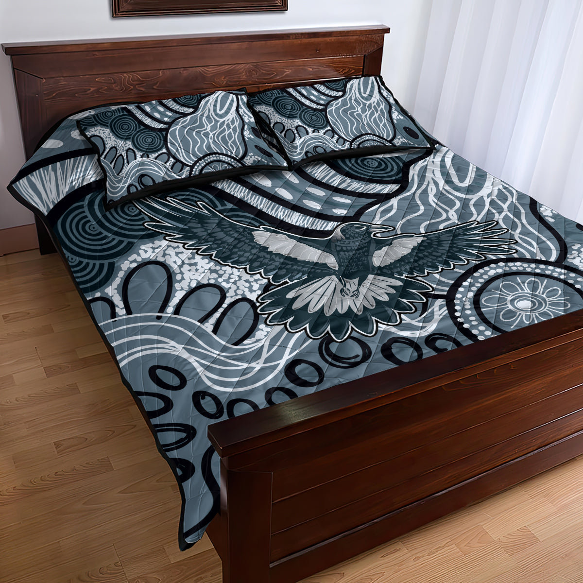 Magpies Aboriginal Art Quilt Bed Set