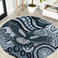 Magpies Aboriginal Art Round Carpet