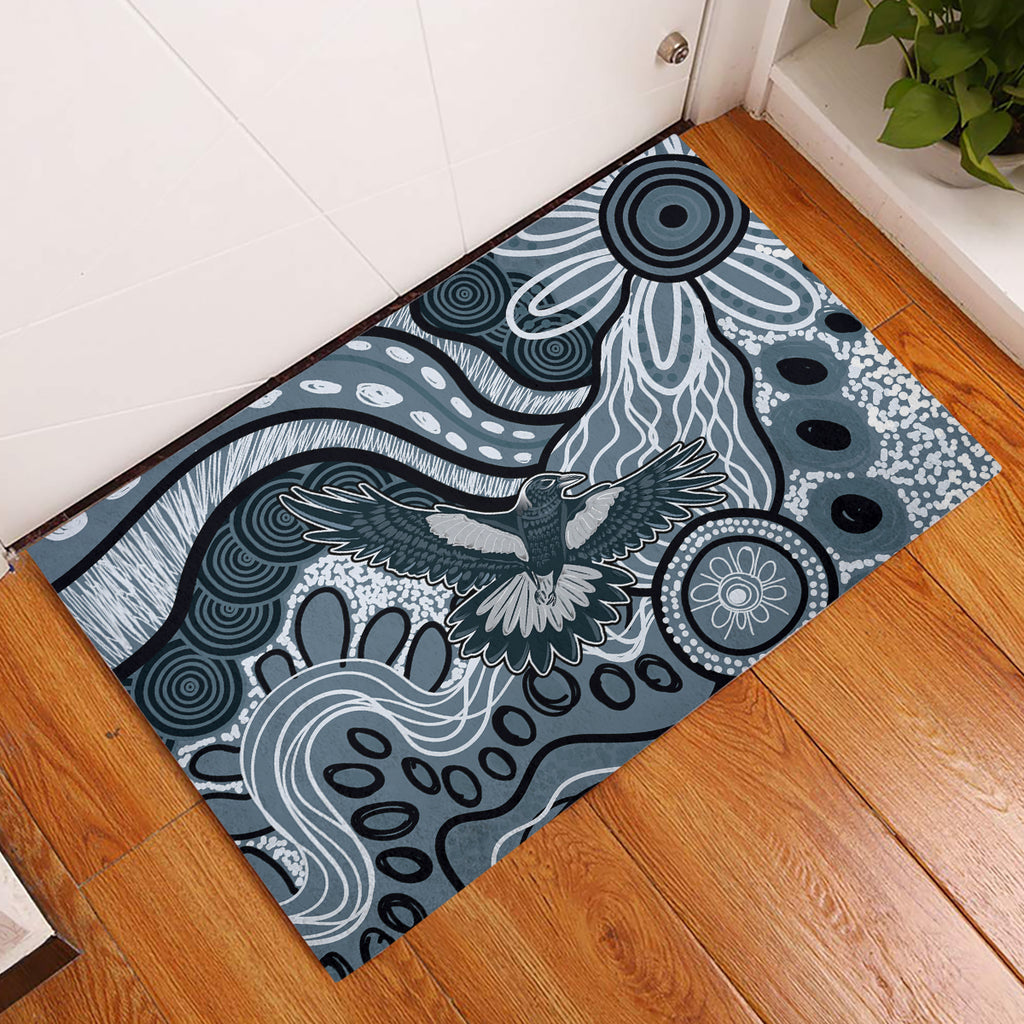 Magpies Aboriginal Art Rubber Doormat