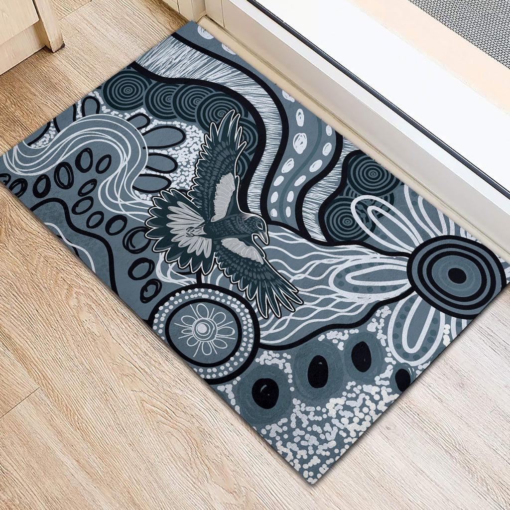 Magpies Aboriginal Art Rubber Doormat