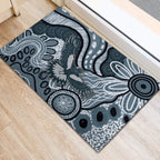 Magpies Aboriginal Art Rubber Doormat
