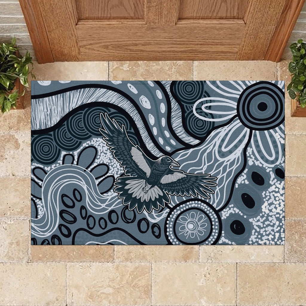 Magpies Aboriginal Art Rubber Doormat