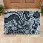 Magpies Aboriginal Art Rubber Doormat