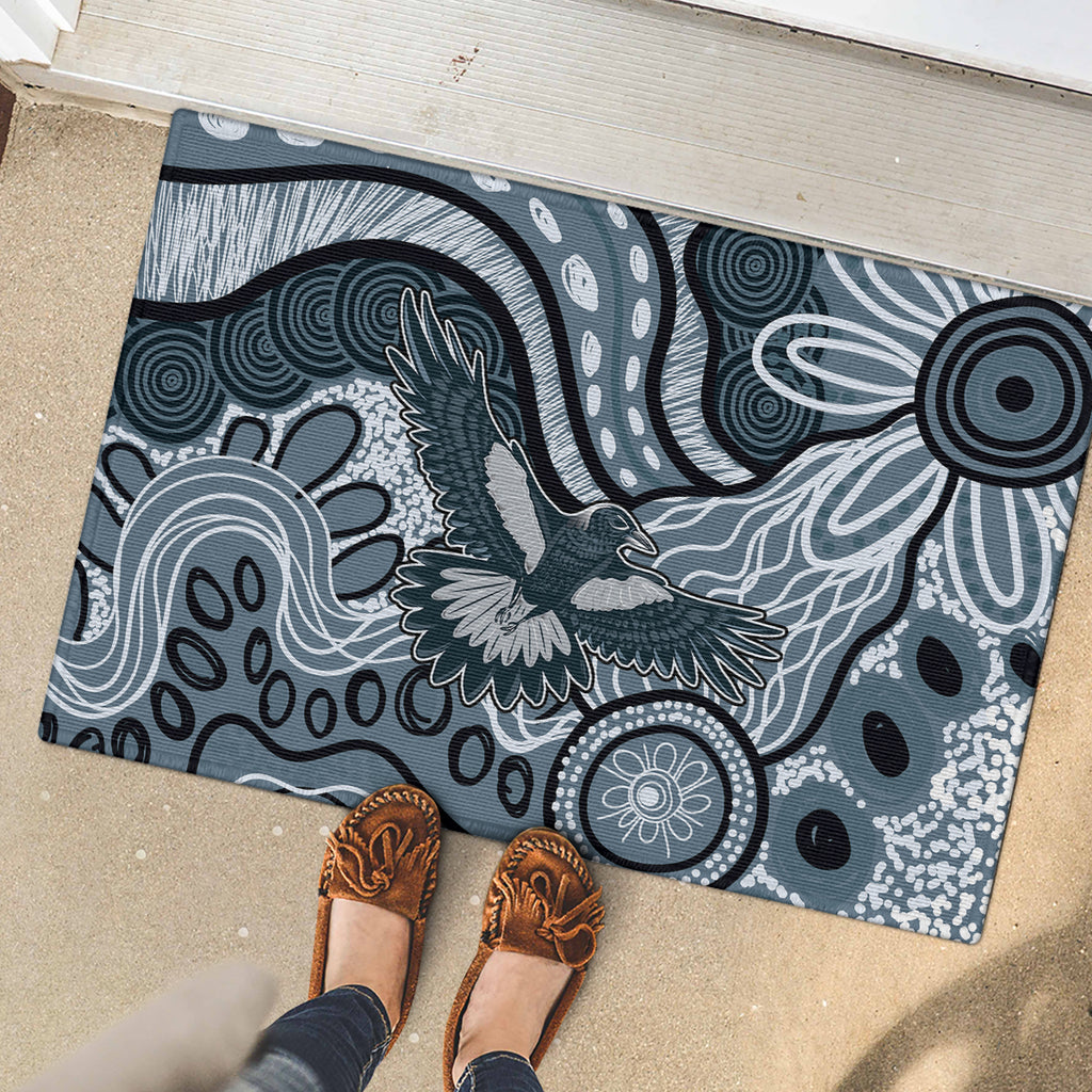 Magpies Aboriginal Art Rubber Doormat