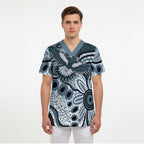 Magpies Aboriginal Art Scrub Top - Aussie Hoodie