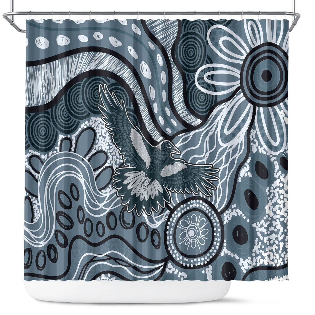 Magpies Aboriginal Art Shower Curtain