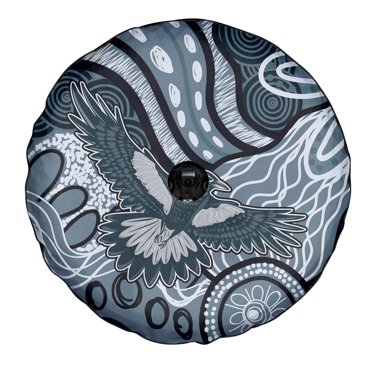 Magpies Aboriginal Art Spare Tire Cover