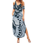 Magpies Aboriginal Art Summer Maxi Dress