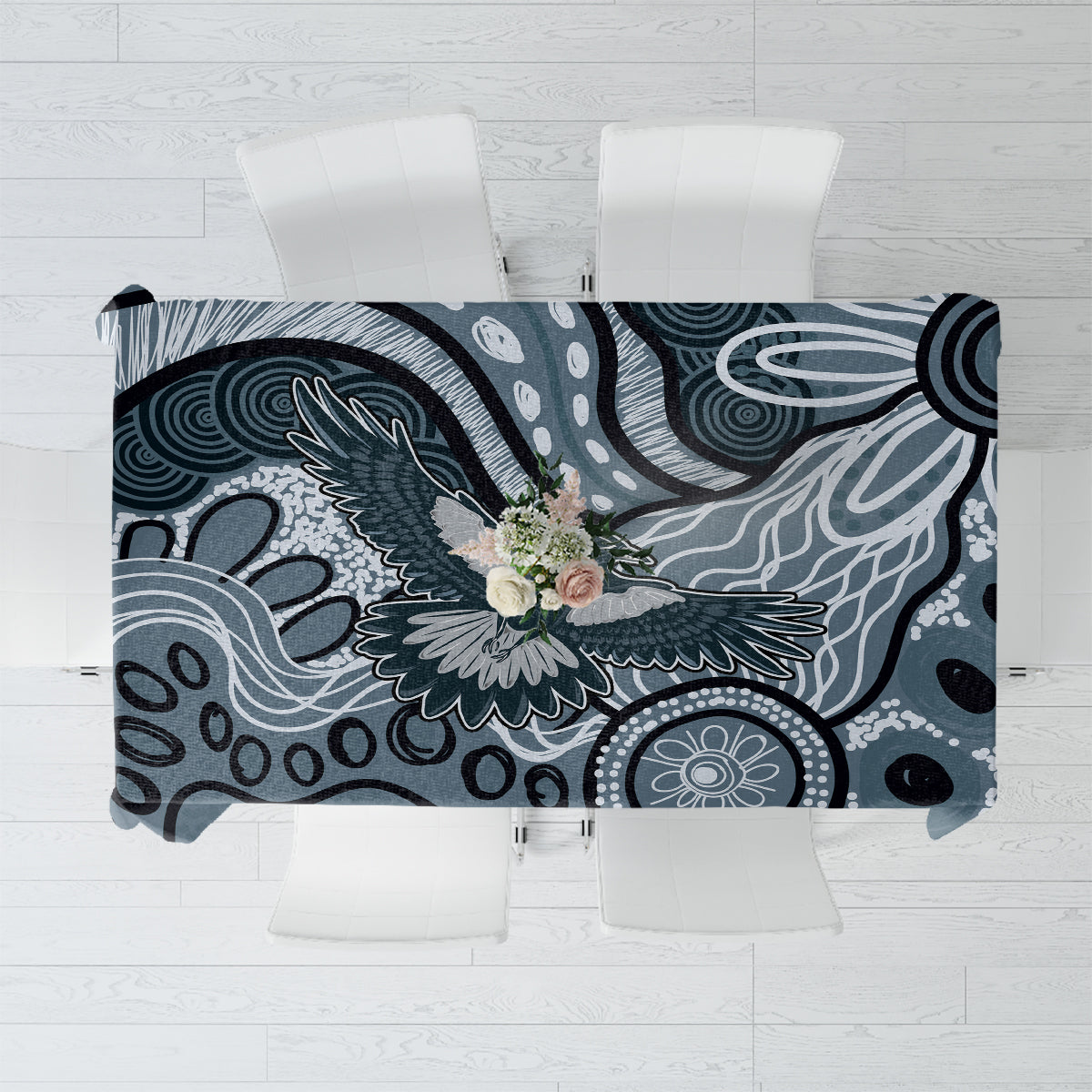 Magpies Aboriginal Art Tablecloth