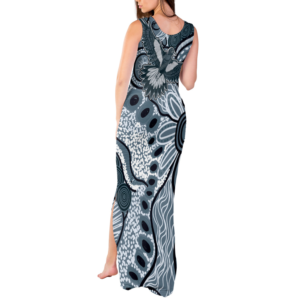 Magpies Aboriginal Art Tank Maxi Dress
