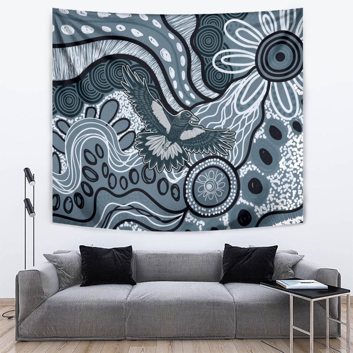 Magpies Aboriginal Art Tapestry