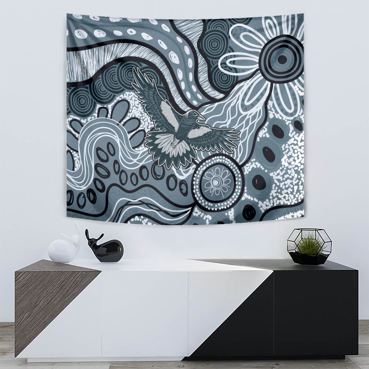 Magpies Aboriginal Art Tapestry