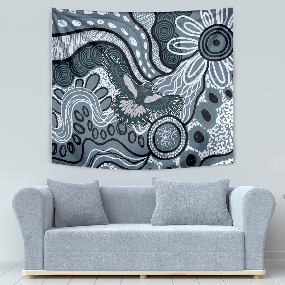 Magpies Aboriginal Art Tapestry