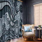 Magpies Aboriginal Art Window Curtain