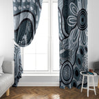 Magpies Aboriginal Art Window Curtain