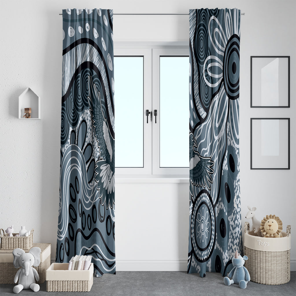 Magpies Aboriginal Art Window Curtain