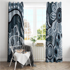 Magpies Aboriginal Art Window Curtain