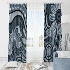 Magpies Aboriginal Art Window Curtain