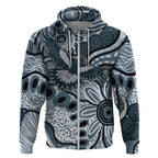 Magpies Aboriginal Art Zip Hoodie