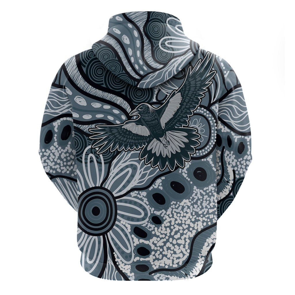 Magpies Aboriginal Art Zip Hoodie