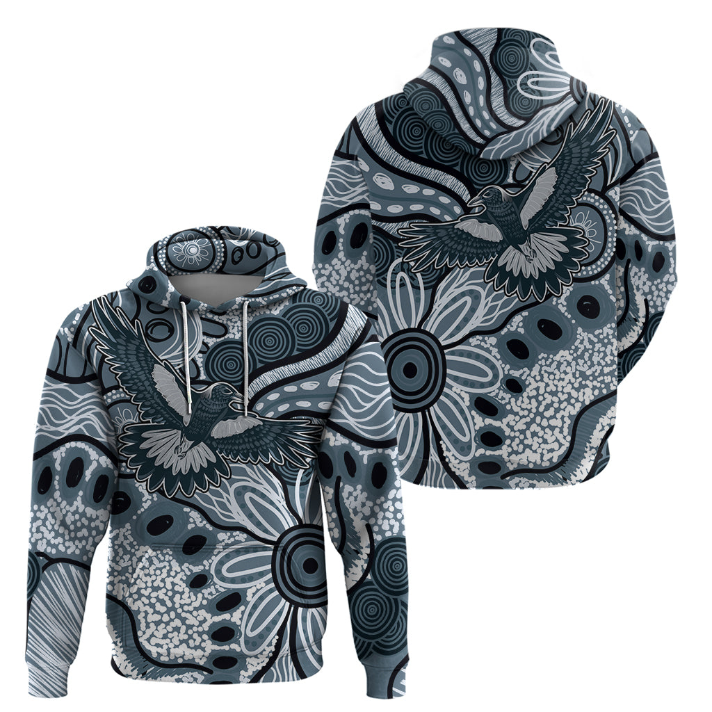 Magpies Aboriginal Art Zip Hoodie