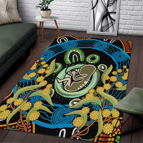 Baby in the Womb Area Rug Aboriginal Art Style