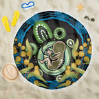 Baby in the Womb Beach Blanket Aboriginal Art Style
