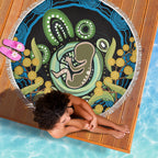 Baby in the Womb Beach Blanket Aboriginal Art Style