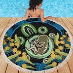 Baby in the Womb Beach Blanket Aboriginal Art Style