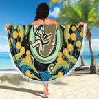 Baby in the Womb Beach Blanket Aboriginal Art Style