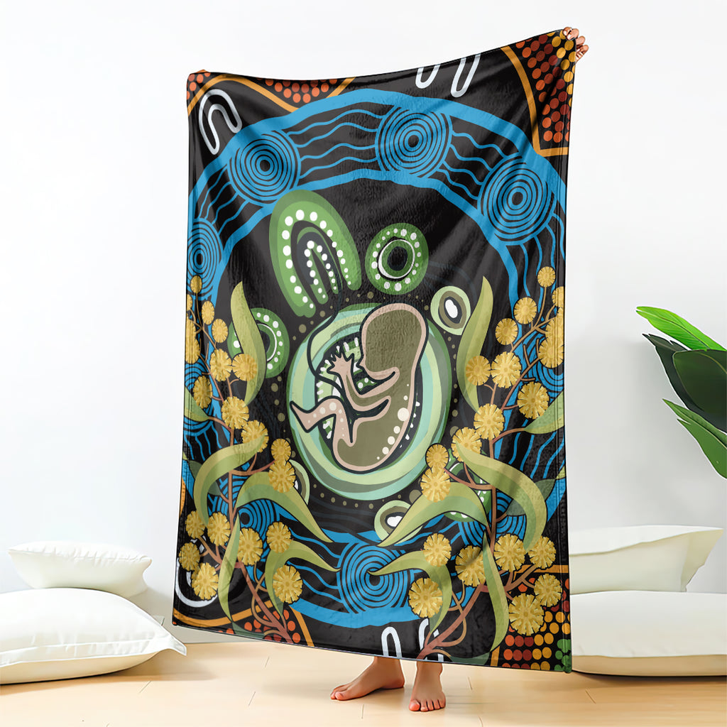 Baby in the Womb Blanket Aboriginal Art Style