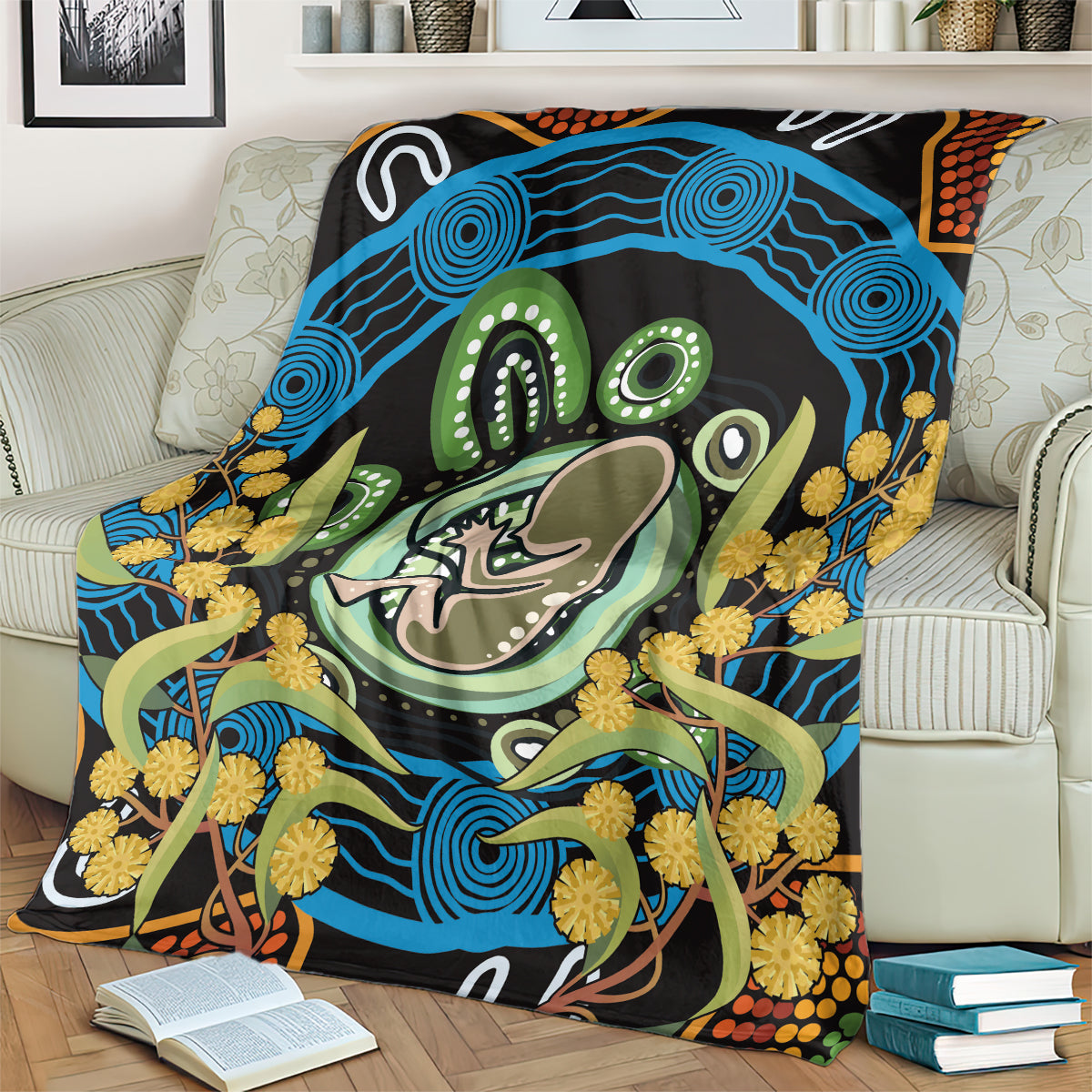 Baby in the Womb Blanket Aboriginal Art Style