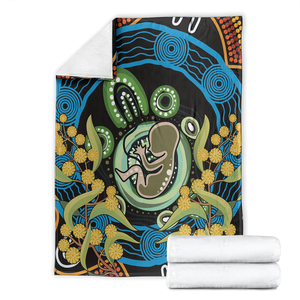 Baby in the Womb Blanket Aboriginal Art Style