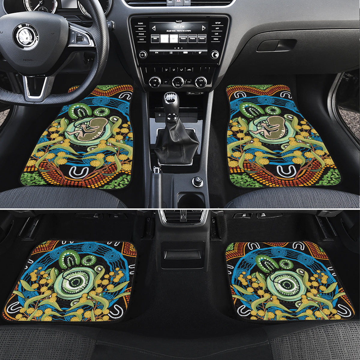 Baby in the Womb Car Mats Aboriginal Art Style