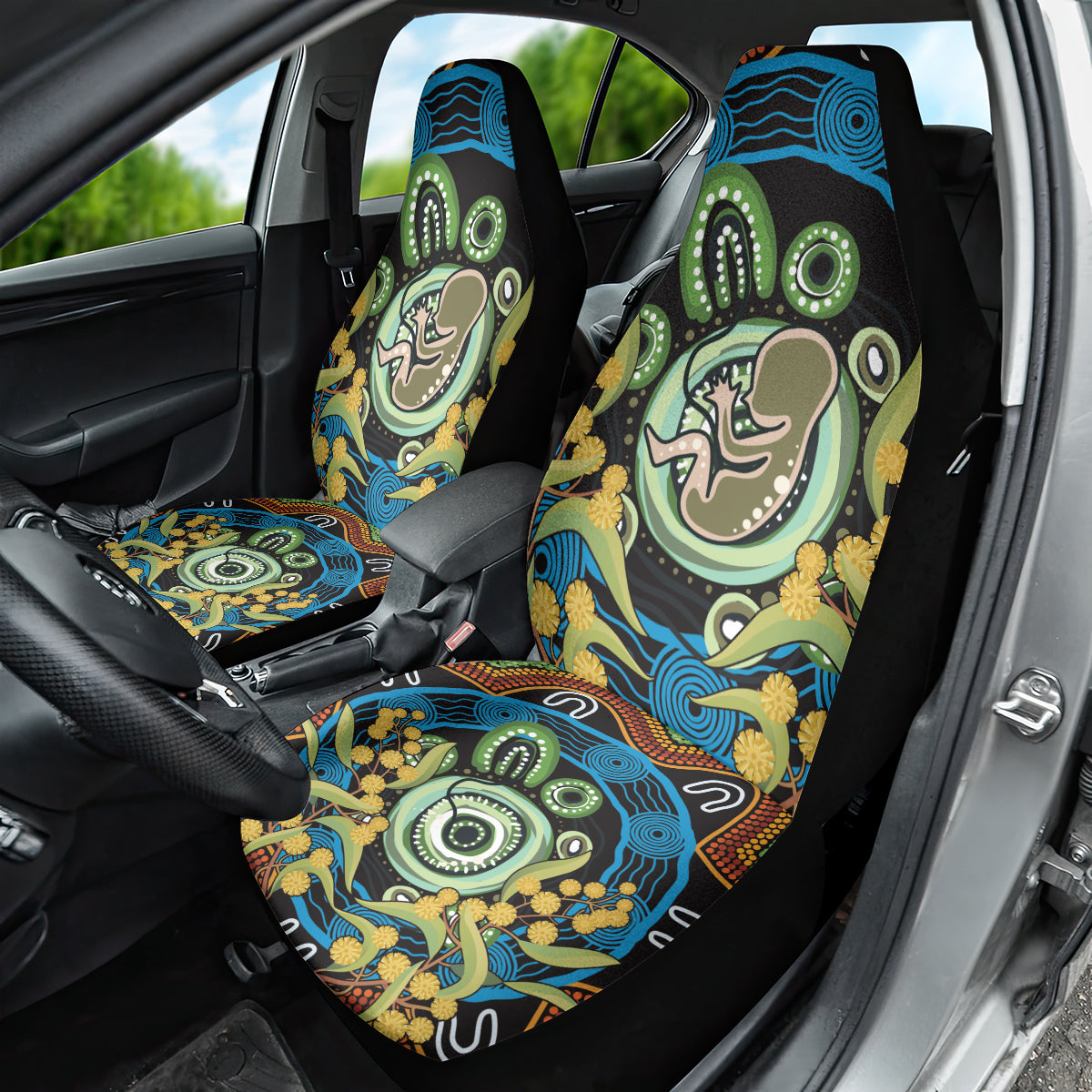 Baby in the Womb Car Seat Cover Aboriginal Art Style