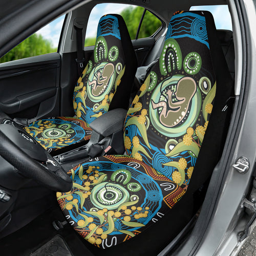 Baby in the Womb Car Seat Cover Aboriginal Art Style
