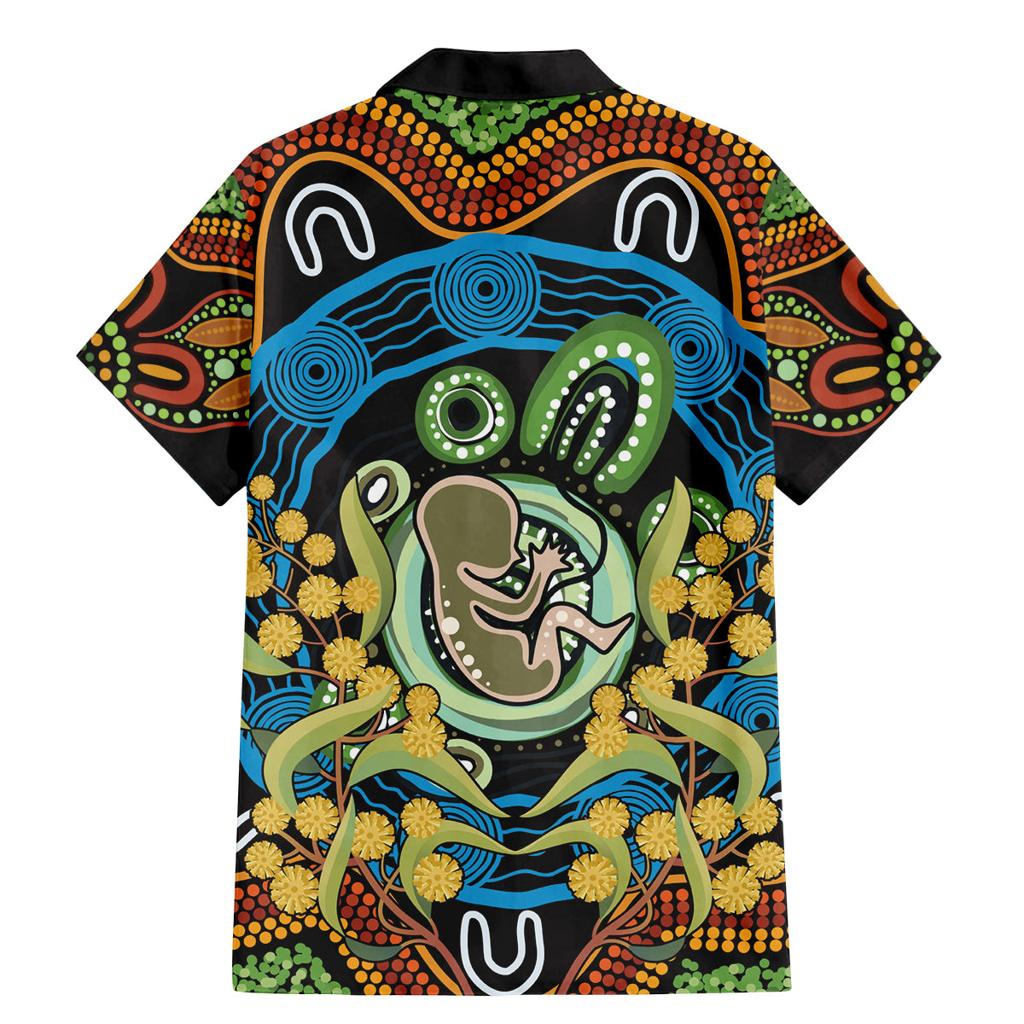 Baby in the Womb Family Matching Mermaid Dress and Hawaiian Shirt Aboriginal Art Style