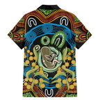 Baby in the Womb Family Matching Mermaid Dress and Hawaiian Shirt Aboriginal Art Style
