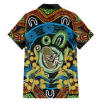 Baby in the Womb Family Matching Short Sleeve Bodycon Dress and Hawaiian Shirt Aboriginal Art Style