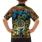 Baby in the Womb Family Matching Summer Maxi Dress and Hawaiian Shirt Aboriginal Art Style