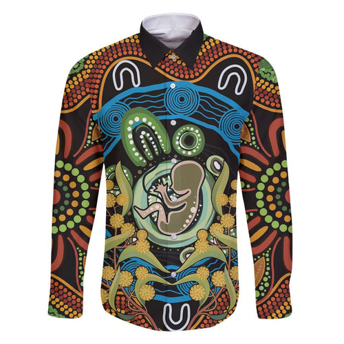 Baby in the Womb Family Matching Tank Maxi Dress and Hawaiian Shirt Aboriginal Art Style