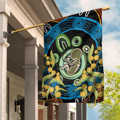 Baby in the Womb Garden Flag Aboriginal Art Style