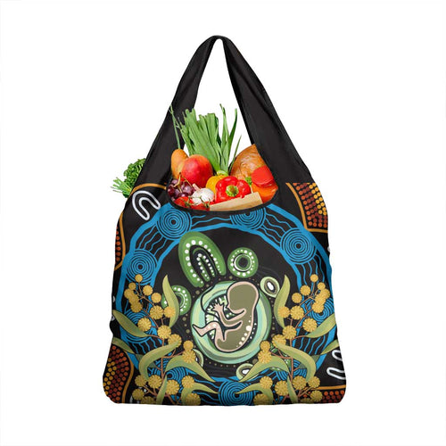 Baby in the Womb Grocery Bag Aboriginal Art Style