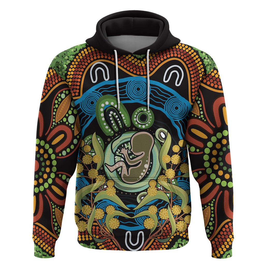 Baby in the Womb Hoodie Aboriginal Art Style