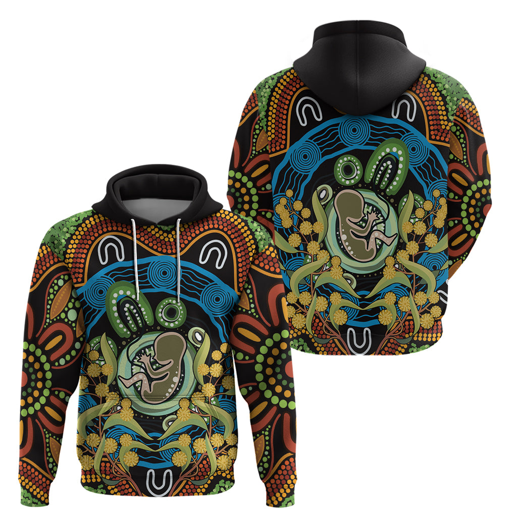 Baby in the Womb Hoodie Aboriginal Art Style