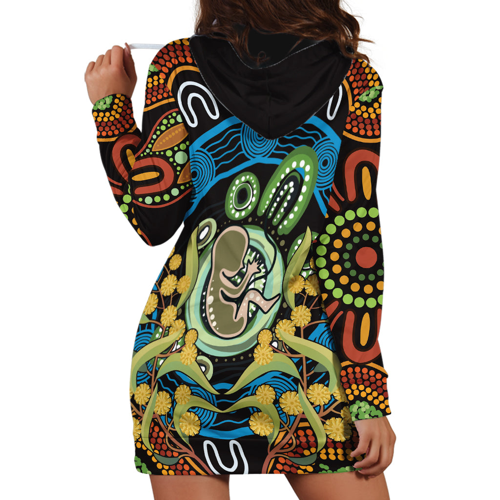 Baby in the Womb Hoodie Dress Aboriginal Art Style