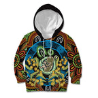 Baby in the Womb Kid Hoodie Aboriginal Art Style