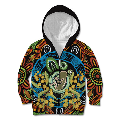 Baby in the Womb Kid Hoodie Aboriginal Art Style