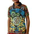 Baby in the Womb Kid Polo Shirt Aboriginal Art Style