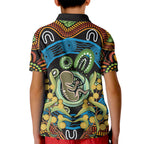Baby in the Womb Kid Polo Shirt Aboriginal Art Style